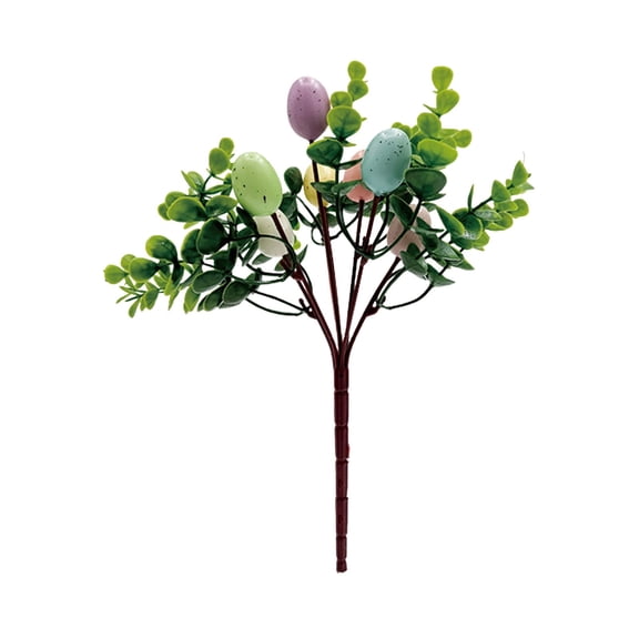 Easter Egg Picks & Stems with Forsythia Flowers, Artificial Easter Egg Tree Branches for Flower Arrangement, Spring Floral Picks for Vase Wreath & Tree Decor (1-5PC Set)