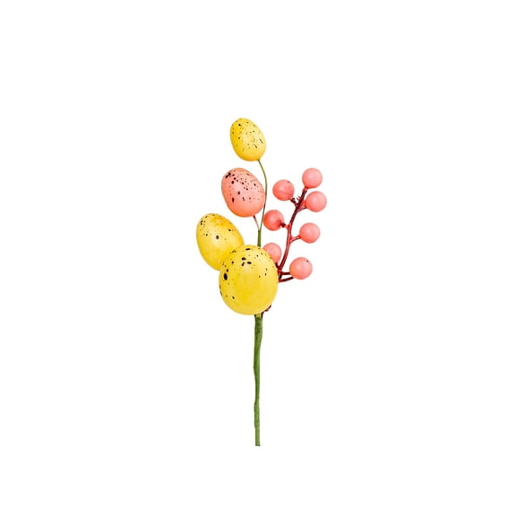 Easter Egg Picks with Floral Bunny Accents | Colorful Speckled Egg Sprigs for Wreaths, Centerpieces & Vase Filler | DIY Easter Decor for Home & Party