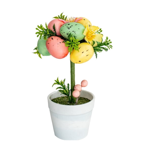 Easter Egg Planter Creative Spotted Egg Flower Pot Outdoor Garden Decor, F