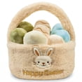 thumbnail image 1 of Easter Egg Plush Basket Toy Set, 9.5" Easter Egg Hunt Basket with Bunny Design, Soft Decorative Easter Plush Toys, Perfect Easter Gift Set for Babies, 1 of 7