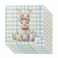 thumbnail image 1 of Easter Egg Rabbit Cloth Napkins, Colorful Grid Checkered Polka Dots Washable and Reusable Dinner Napkins Set of 6, Table Napkin for Kitchen Party Birthday Wedding Hotel Housewarming 20"x20", 1 of 8