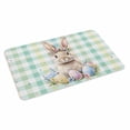thumbnail image 1 of Easter Egg Rabbit Doormat Outdoor Entrance 24"x36", Colorful Grid Checkered Polka Dots Absorb Moisture Dirt Door Mats, Non-Slip Rubber Backing Floor Mats Indoor, Low-Profile Front Door Rugs, 1 of 9