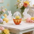 thumbnail image 1 of Easter Egg Rabbit Snow Globe Desktop Ornament, Glass Egg with Bunny Figurine, Resin Base for Home, Living Room & Easter Party Decor, 1 of 5