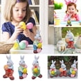 thumbnail image 1 of Easter Egg Rabbit Statue Home Garden Desktop Cartoon Bunny Holding Resin Ornament Decoration Easter Decoration, 1 of 4