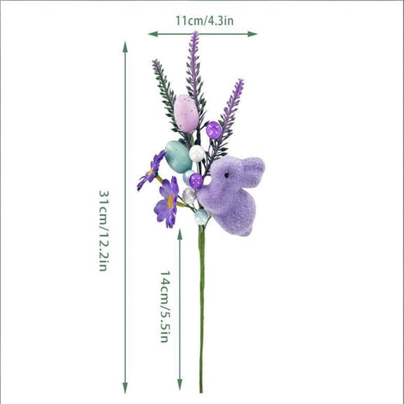 Easter Egg Rabrbit Flower Tree Branch Fake Plant 2026 Happy Easter Decor Diy Flower Arrangement Party Home Vase Decorative