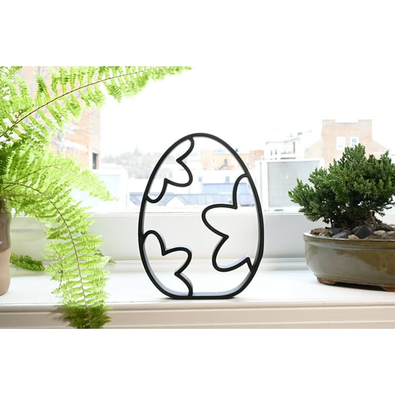 Bubbly Stars Easter Egg Decor, Minimalist Line Art Sculpture Accent