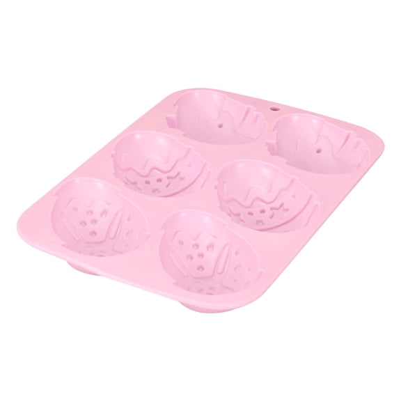 Easter Egg Shaped Silicone Mold, Diy Exquisite Cake, Chocolate, Soap, Candle Making Mold, Baking Tool for Easter Decorations, Pink, By PRYESS