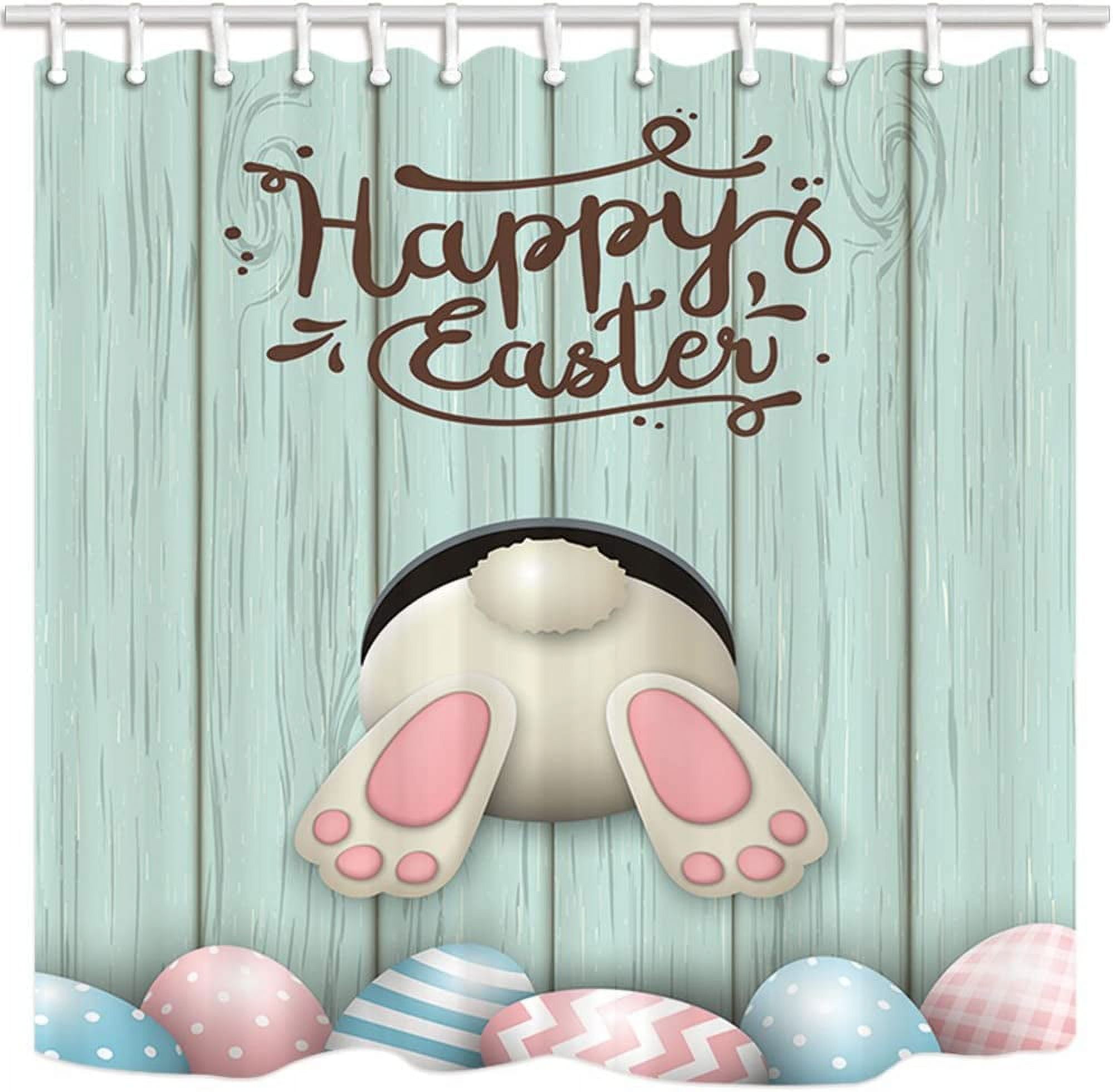 BASTHAN Easter Egg Shower Curtain, 66x72 inch Waterproof with 12 Hooks ...