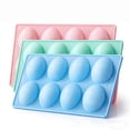 thumbnail image 1 of Easter Egg Silicone Chocolate Mold, 3 Pack 24 Cavity Non-Stick Food-Grade Tray, Freezer Safe Baking Mould, Durable Bakeware for Candy, Cake, Chocolate, Party & Easter Baking Use, 10.6*6.29*1.18in, 1 of 7