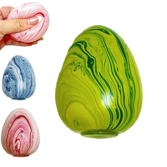Easter Egg Squishies Fidget Toys, Stress Relief Sensory Toys for Adults, Colorful Marbled Squishies Balls, Easter Basket Stuffers, Party Favors & Gifts for Easter Celebrations(1pcs)
