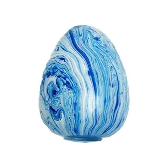 Easter Egg Squishy Fidget Toys, Stress Relief Sensory Toys for Teen & Adults, Colorful Marbled Squishy Balls, Easter Basket Stuffers, Party Favors & Gifts for Easter Celebrations(Blue)