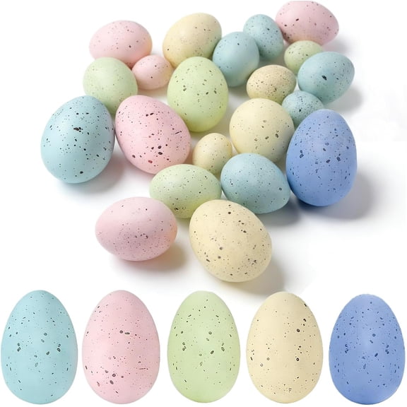 Easter Egg Stuffers Speckled Eggs Bowl and Vase Filler Faux for DIY Spring Displays and Easter Decorations(15pcs)
