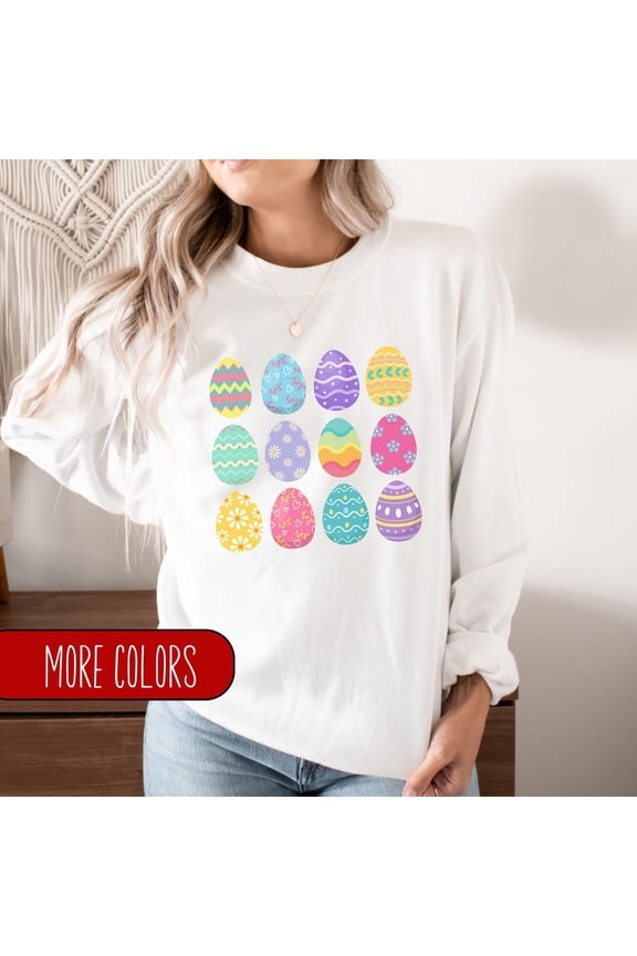 Easter Egg Sweatshirt, Colorful Easter Sweater, Easter Shirt, Vibrant Easter Egg, Festive Easter Top, Easter Crewneck, Canadian Seller