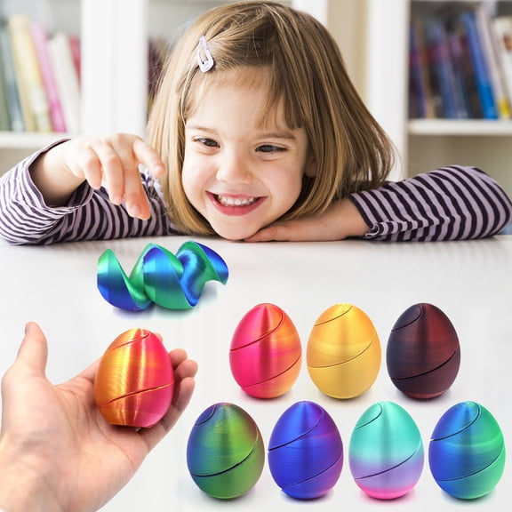 Easter Egg Toy,5cm Rotatable Detachable Printed Easter Egg,Sturdy Colorful Decor for Easter Theme Party Home Decoration Teen Interactive Play
