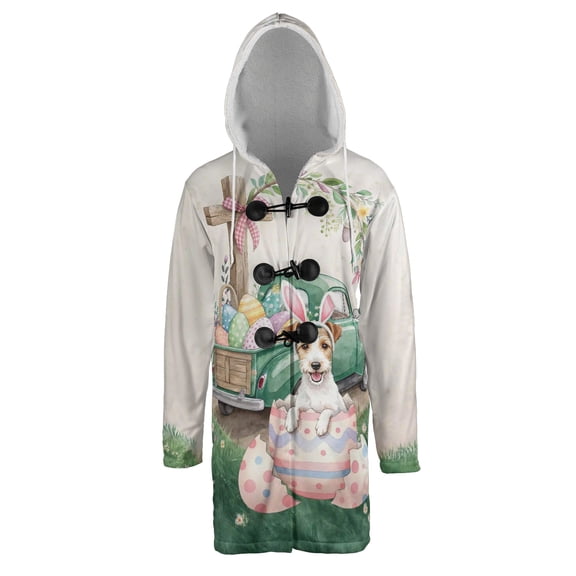 Easter Egg Toy Fox Terrier Bunny Ear Welcome Spring Truck All Over Print 3D Hooded Duffle Toggle Coat Dog Lover - 12002
