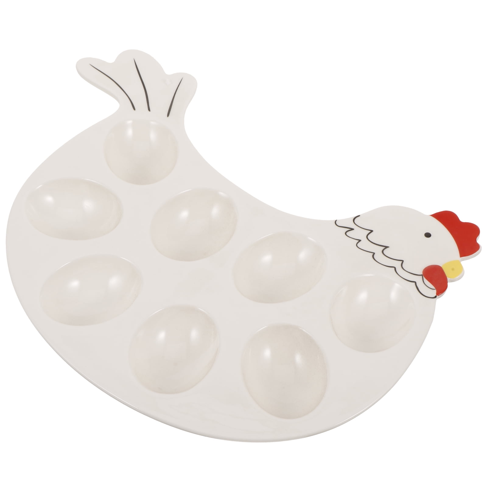 Easter Egg Tray Eggs Holder Deviled Container Platter Ceramic Dish Trays for Party