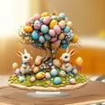 thumbnail image 1 of Easter Egg Tree Bunny Ornament,Easter Table Decorations for The Home,Easter Egg Table Top Decor,Cartoon Easter Egg Desktop Ornament 2d Flat Ornaments, Rabbit Decoration Eggs Tree Decorations, 1 of 1