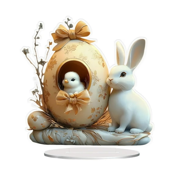 Easter Egg Tree Ornament 2DCartoon Easter Egg Decoration,Mother's Day Desktop Ornament, Easter Rabbit Decoration, Indoor Easter Egg Decoration, Outdoor Easter Tree Ornament