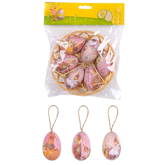 Easter Egg Tree Ornaments,6pcs Mini Vintage Easter Egg Tree Ornaments Decor for for Home Wall Window Decor