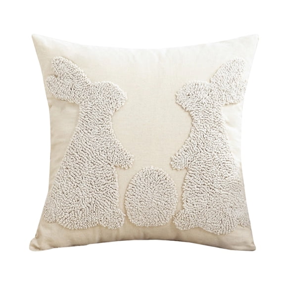 Easter Egg Tufted Throw Pillow | 45×45cm Boho Decorative Cushion, Farmhouse Spring Decor for Sofa, Couch & Bedroom