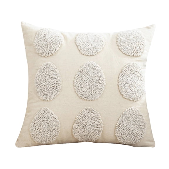 Easter Egg Tufted Throw Pillow | 45×45cm Boho Decorative Cushion, Farmhouse Spring Decor for Sofa, Couch & Bedroom