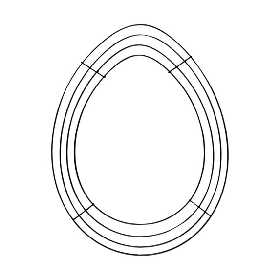 Easter Egg Wreath Form, 12x15.3 Inch Egg-Shaped Wire Wreath Frame for Front Door, DIY Craft Wreath Base for Spring & Easter Decorations