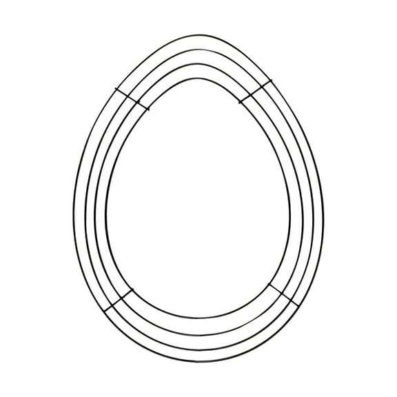 Easter Egg Wreath Form, 12x15.3 Inch Egg-Shaped Wire Wreath Frame for Front Door, DIY Craft Wreath Base for Spring & Easter Decorations