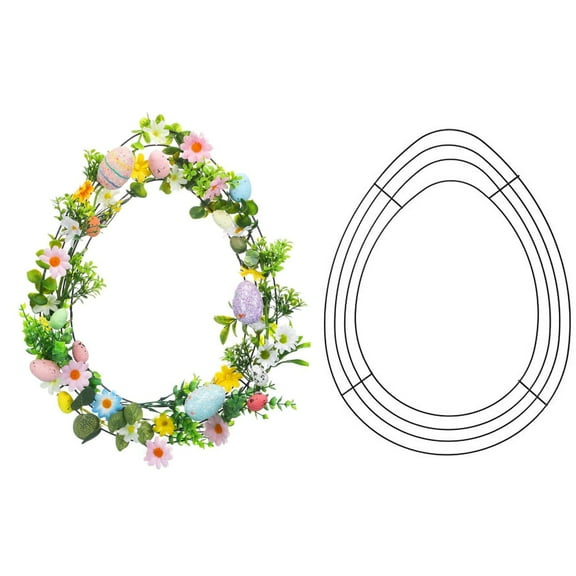Easter Egg Wreath Form, Metal Wire Garden Frame With Egg Shape Design, For Easter Diy Craft Project Indoor Outdoor Holiday Hanging Decor