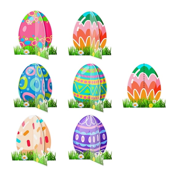 Easter Egg Yard Decorations, 6-Pack Colorful Outdoor Lawn Ornaments, Weather-Resistant, Easy Setup for Holiday Fun