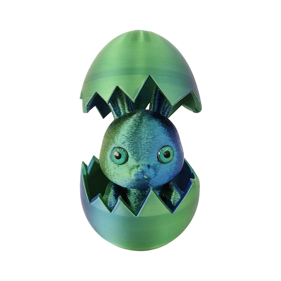 Easter Egg decor, 3D Printed, 5 in, Iridescent Green, Spring Home decor, Bunny decor for Home, Table Centerpiece, Holiday Accent, 2 Pc (165 Chars)