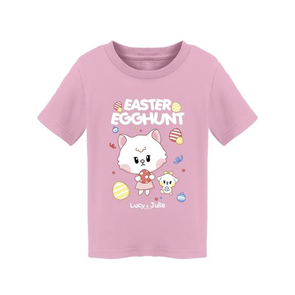 Easter Egghunt Lucy And Julie T-Shirt Toddler -Electural Designs, 5 Toddler