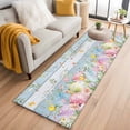 thumbnail image 1 of Easter Eggs 2'x6' Runner Rugs for Hallway Kitchen Bedside Non Slip, Spring Daisy Eucalyptus Leaves Light Blue Wood Entryway Rug Runners with Rubber Backing, Long Carpet Runner for Laundry Room, 1 of 8