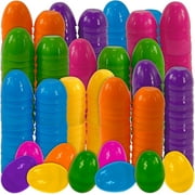 Easter Eggs 3” Large Plastic Eggs Empty And Fillable For Easter Egg Hunt, Halloween Party Favor, Bright Multicolored Eggs, 50 Pack