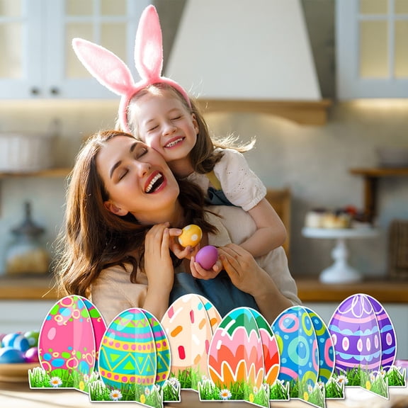 Easter Eggs, 3D Easter Egg Insert Card Table Centerpiece, Spring Home Decor, Holiday Party Decoration, Colorful Easter Egg Display, Festive Table Setting Easter Decoratinos