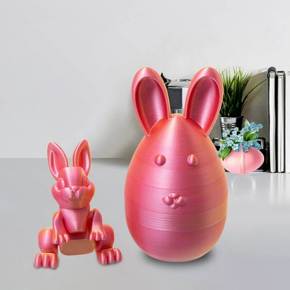 Easter Eggs,3D Printed Bunny Egg, Easter Gifts Plastic Easter Eggs for Kids/Teens, Easter Toys Prefilled Easter Eggs with Cute Bunny Easter Party Supplies