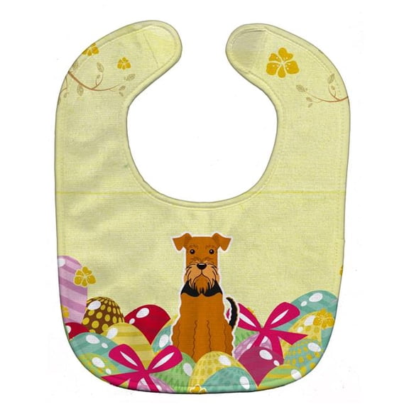Easter Eggs Airedale Baby Bib