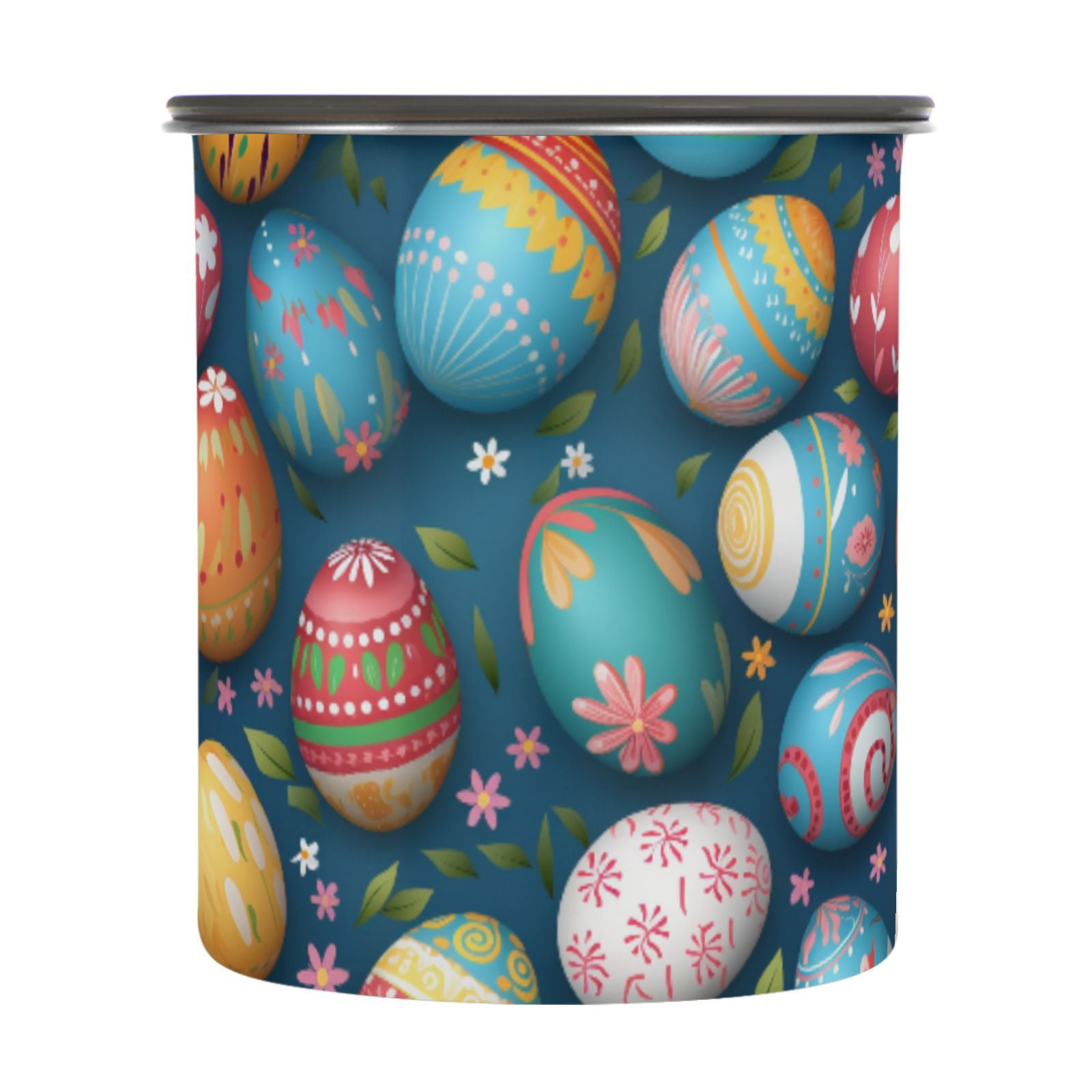 Easter Eggs Airtight Coffee Bean Canister 30oz Food Storage Containers with Lids For Gournd, Tea, Sugar, Flour, Rice, Cereal, Candy Cookie Jar