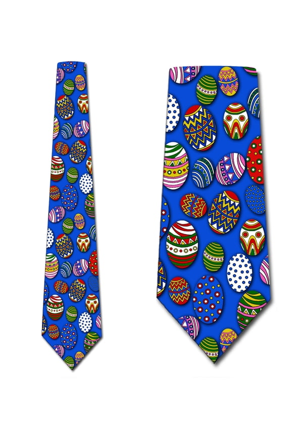 Easter Eggs Allover (Blue) Necktie Mens Tie by Three Rooker