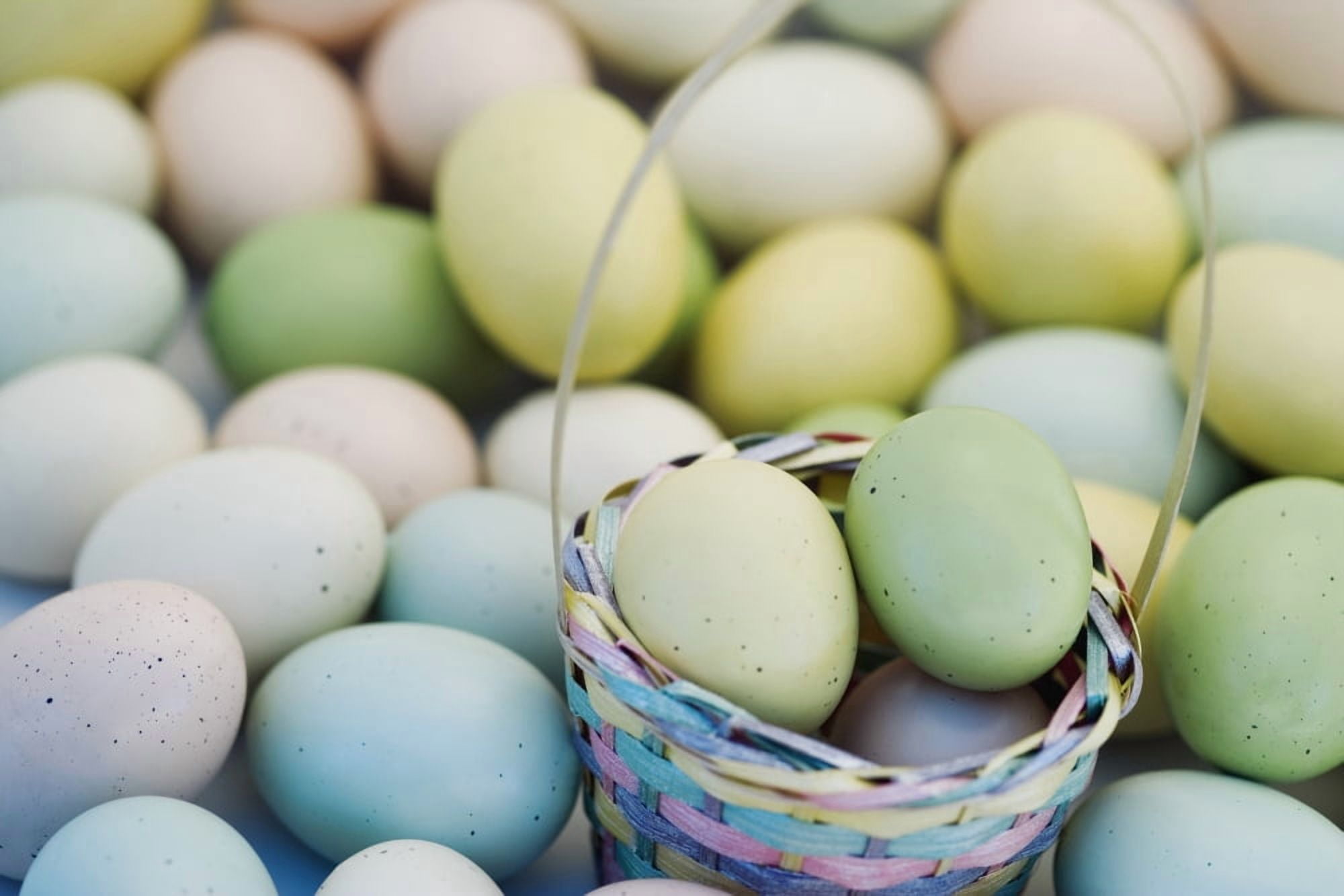 Easter Eggs And Basket Canvas Art - Darren Greenwood  Design Pics (18 x 12)