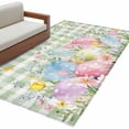 thumbnail image 1 of Easter Eggs Area Rugs Collection 3'x5', Spring Daisy Eucalyptus Leaves Sage Green Plaid Non Slip Indoor Rectangle Throw Runner Rug Floor Mat Carpet for Living Room Dining Table Bedroom Nursery, 1 of 9