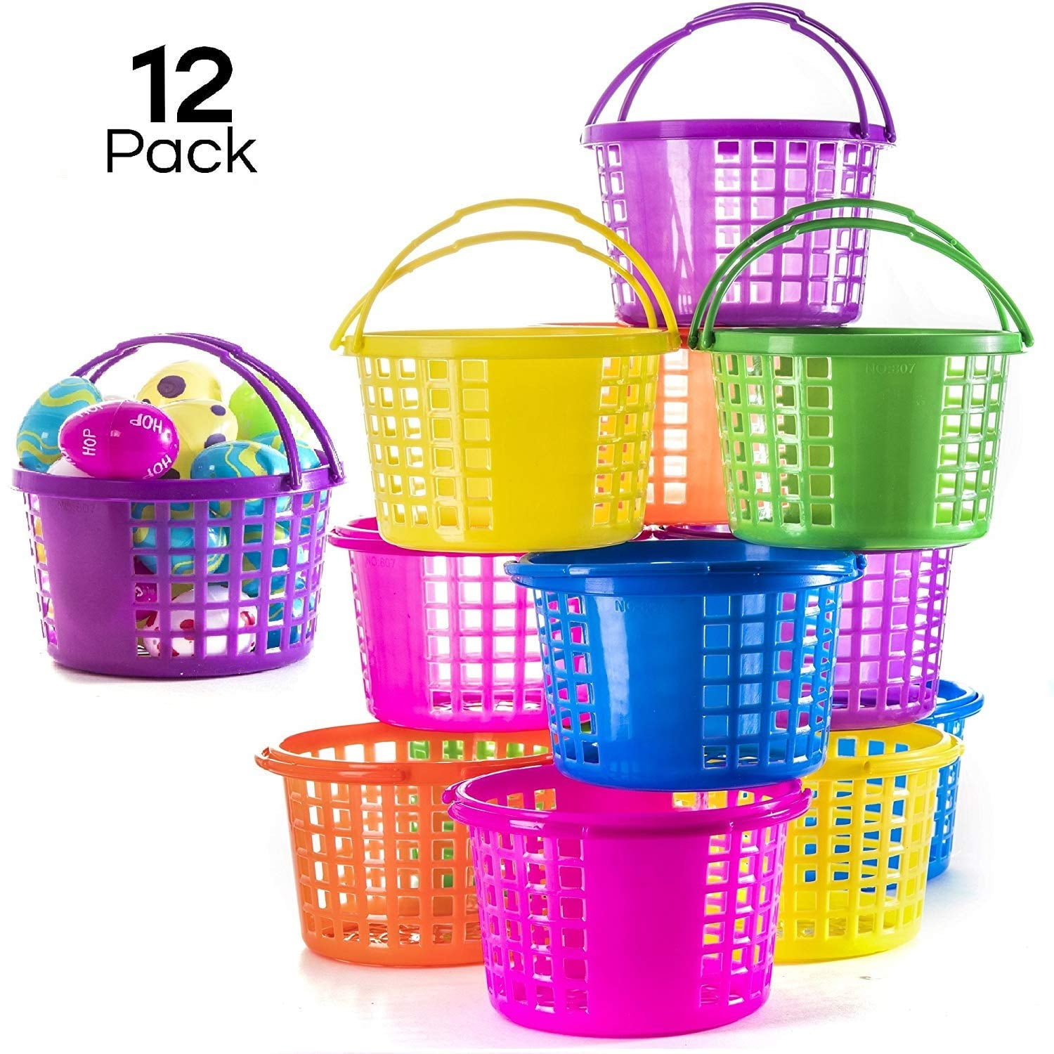Easter Eggs Basket Great for Easter Egg Hunts and Easter Eggs Festival Easter Baskets, Pack of 12