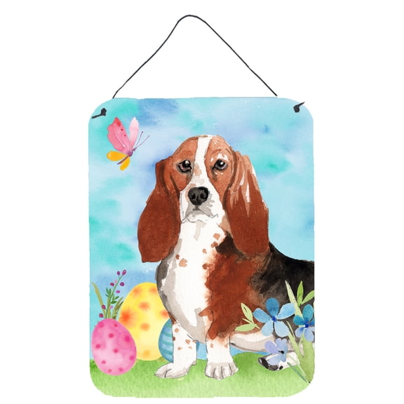 Easter Eggs Basset Hound Wall or Door Hanging Prints