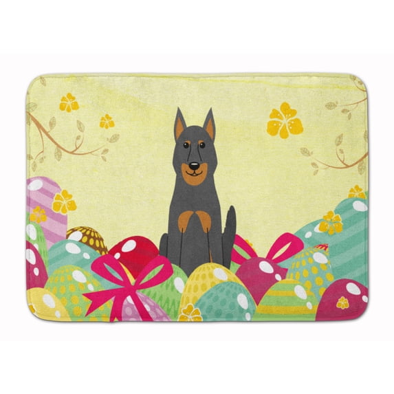 Easter Eggs Beauce Shepherd Dog Machine Washable Memory Foam Mat