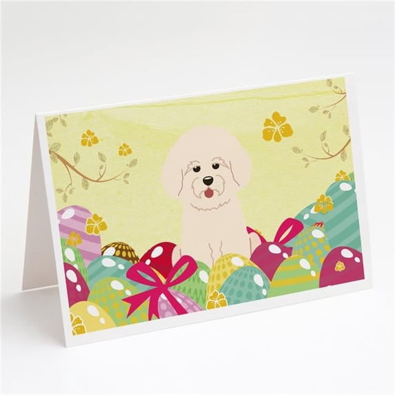 Easter Eggs Bichon Frise Greeting Cards & Envelopes - Pack of 8