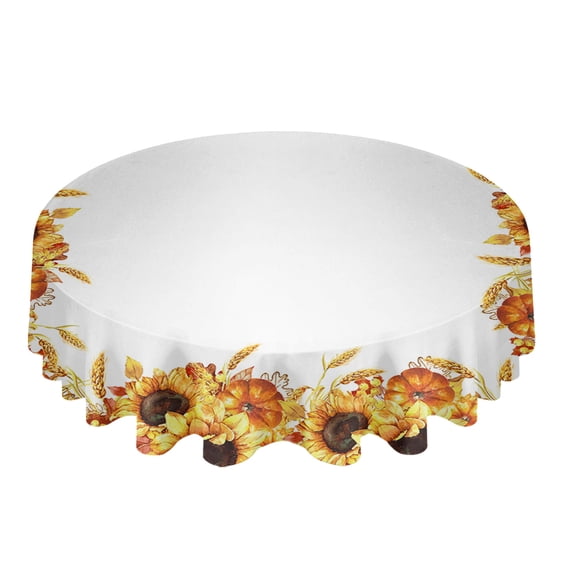 Easter Eggs Bird Flowers Round Tablecloth Waterproof Wedding Banquet Table Cover Dining Decorative Tablecloth