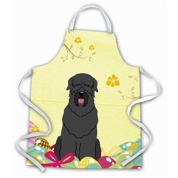 Easter Eggs Black Russian Terrier Apron