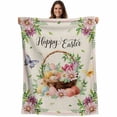 thumbnail image 1 of Easter Eggs Blanket Soft Cozy Warm Throw Blanket for Couch, Plush Fuzzy Flannel Fleece Blankets for Sofa, Watercolor Eggs Flowers Butterfly Spring Beige Bed Blankets Gifts for Men, 40"x60", 1 of 9