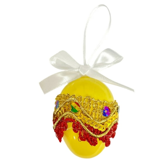 Easter Eggs Bohemian Style DIY Sequined Hanging Ornaments, 2.3" Plastic Easter Eggs for Door Wall Decor, Plastic Eggs Easter Decorations Spring Party Supplies