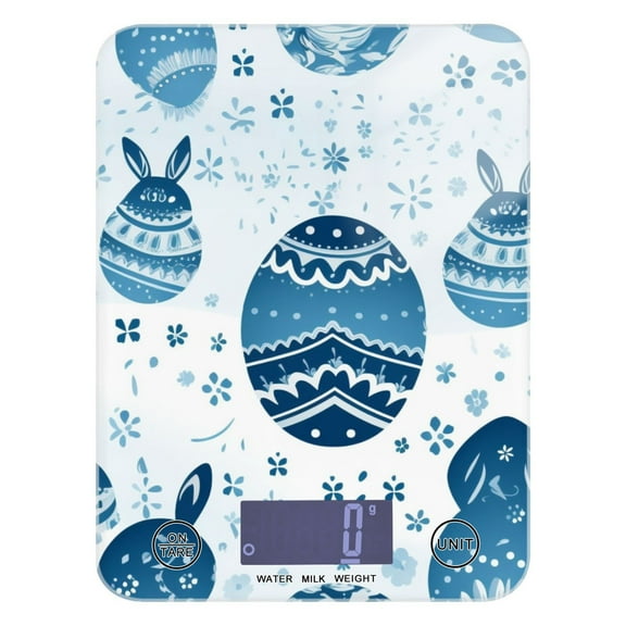 Easter Eggs Boho Food Scale Digital Kitchen Scale Waterproof Tempered Glass Tare Function 11 lb for Baking Cooking Meal Prep