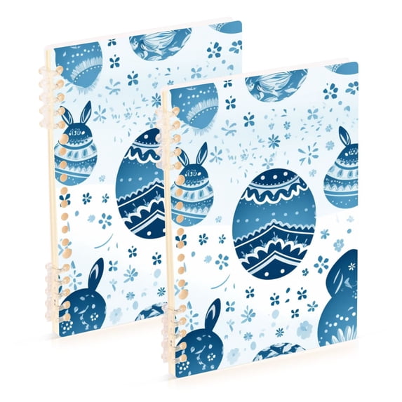 Easter Eggs Boho Ring Binder Notebook Journey Note Diary College Ruled Spiral Notebook Study Loose Leaf Paper A5 60 Pages